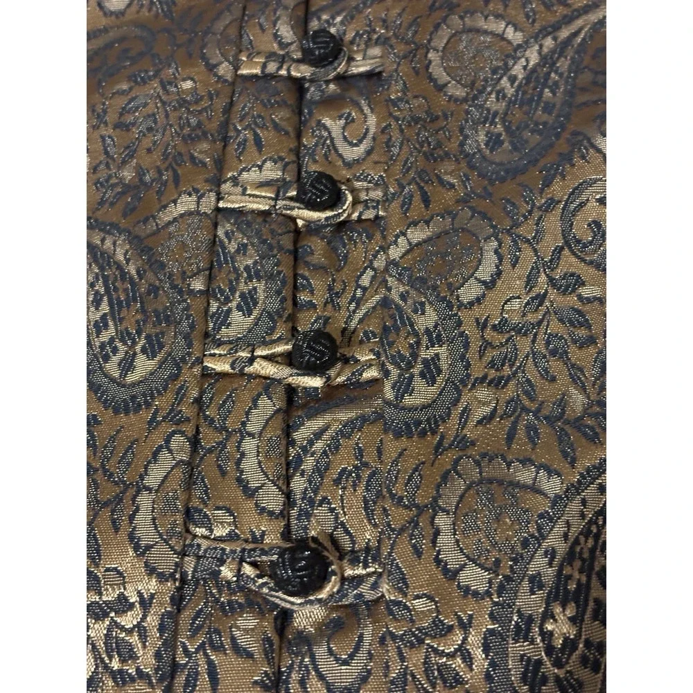 VTG 80s Women MSK Embroidered Dinner Dress Jacket Metallic Gold Paisley Size 22W - Picture 8 of 10